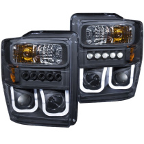 FORD F-550 Super Duty 2008-2010 Projector Strålkastare Med U-Bar Svart ANZO